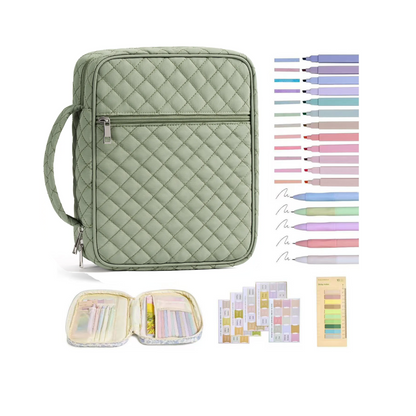 【Your Exclusive Discount】Bible Cover Case for Women Large Bible Bag, Bible Study Supplies Journaling Kit Quilted Church Bag with Handle, Puffer Carrying Case w/Tabs Accessories Easter Mothers Day Christian Gifts for Women Mom